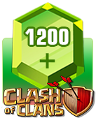 خرید 1200 جم کلش اف کلنز